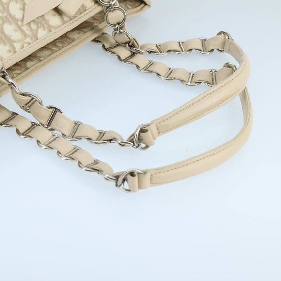 Christian Dior Trotter Romantic Tote Bag PVC Beige Silver Auth 96207 - Picture 7 of 16